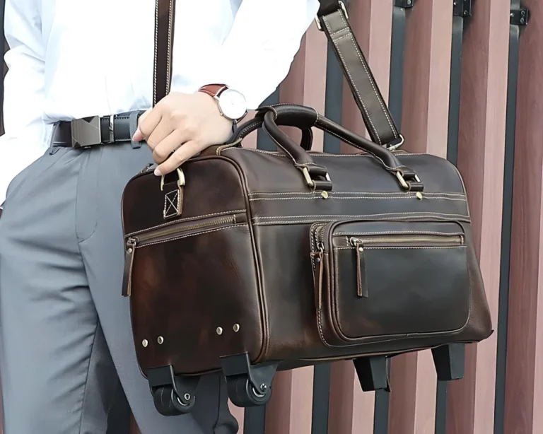 luxury leather carry on luggage